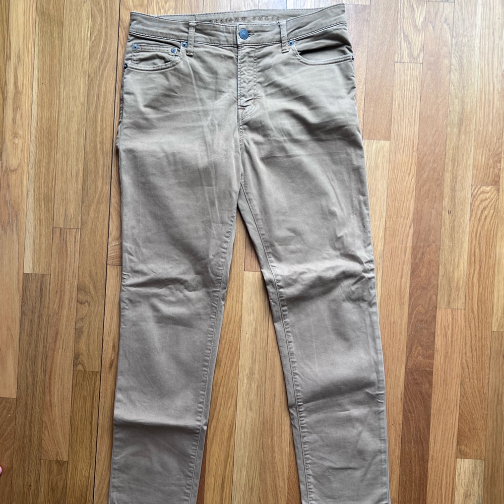 American Eagle Outfitters Men's Slim Straight Jeans - Tan